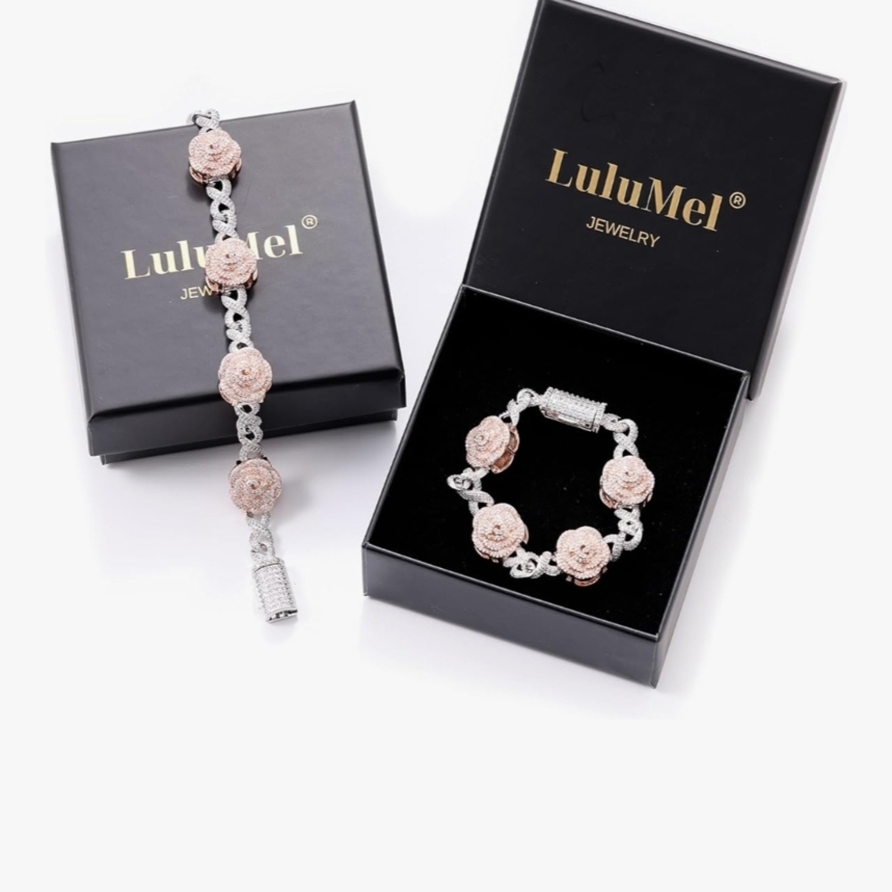Lulu Mel Cuban Link Rose Bracelet